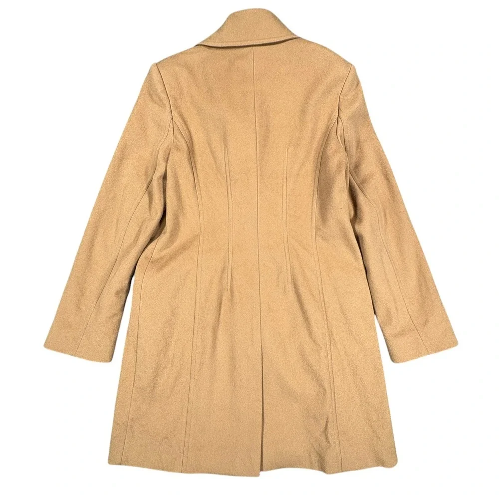 Brooks Brothers Double Breasted Peacoat Womens 6 Tan Loro Piana Rain System Wool